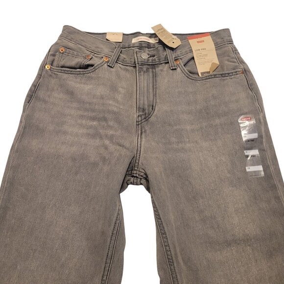 Levis Low Pro Straight Leg Jeans Gray Size 29 Mid Rise Relaxed Fit Splatter Desi - Picture 2 of 8